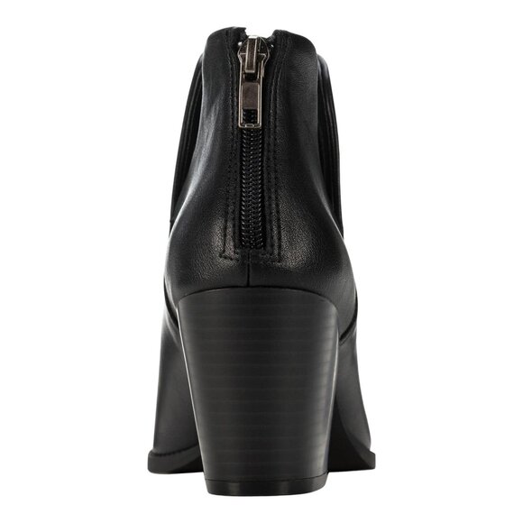 NEW Sun + Stone Womens Black V-Notched Sides Elizaa Pointed Toe Booties Black 8M - Picture 2 of 9